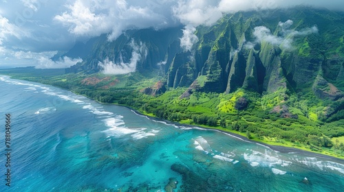 Aerial Paradise: Captivating Hawaiian Islands Landscape © Настя Олейничук