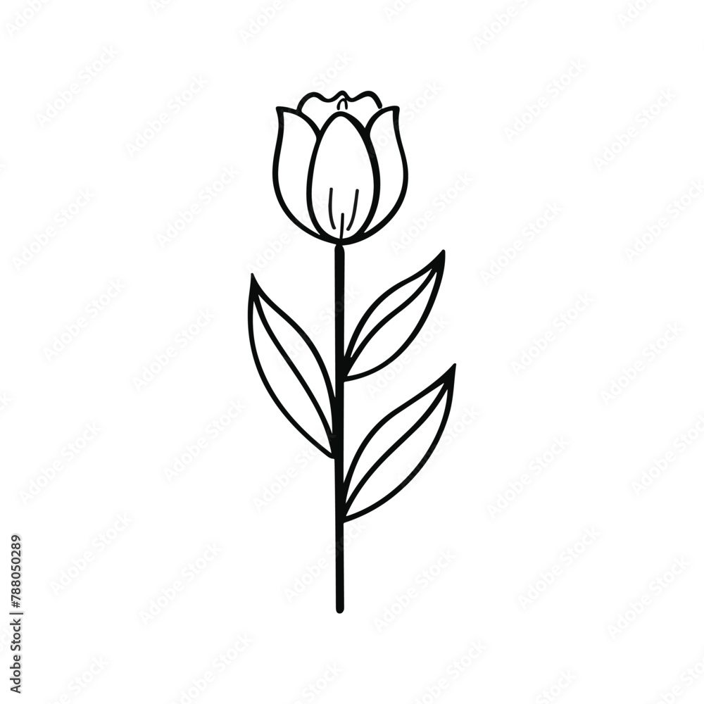 simple and minimalistic hawthorn tulip logo, lineart style, black and white line art, white background, no shading simple and minimalistic hawthorn tulip logo, lineart style, black and white line art, white background, no shading