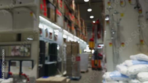 Wallpaper Mural A warehouse packed with boxes and stacks of towels Torontodigital.ca