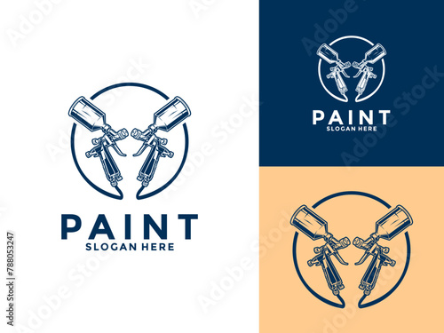 Creative auto paint logo vector, Car painting logo design vector illustration