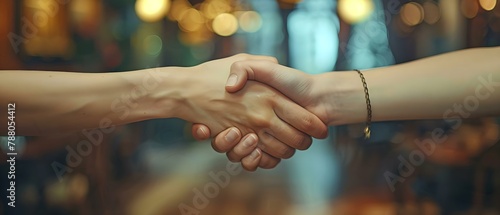 Handshake of Accord - Sealing a Professional Bond. Concept Professionalism, Etiquette, Handshake, Business Networking, Respect photo