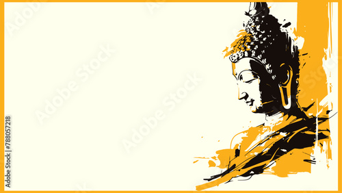 Creative Vector Illustration of Gautam Buddha, Buddhism Religion, Spirituality and Meditation Designs photo