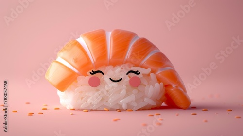 Animated sushi character sm...