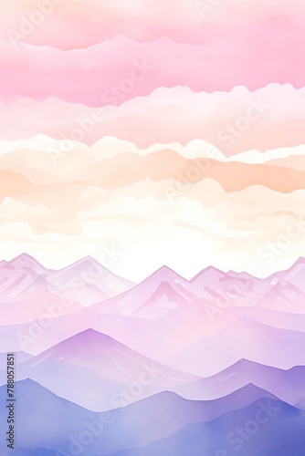 Mountain Sunset  Sun setting behind snow-capped mountains  sky painted in pink and purple hues