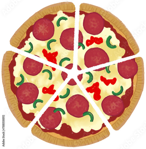 Pizza drawing in fractions 1 part 5