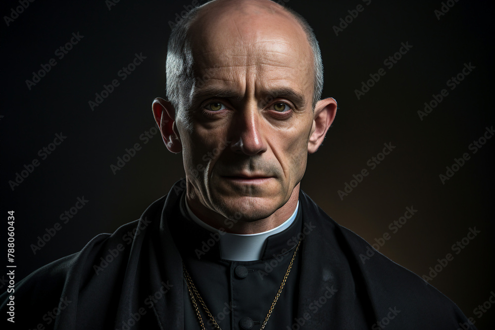 Generative AI picture of blessed priest praying have faith believe in God happiness Generative AI picture of blessed priest praying have faith believe in God happiness