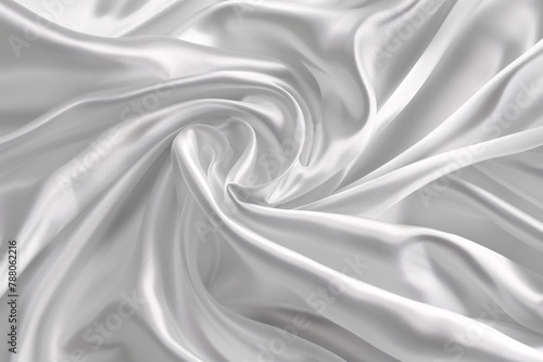 Luxurious swirls of white satin