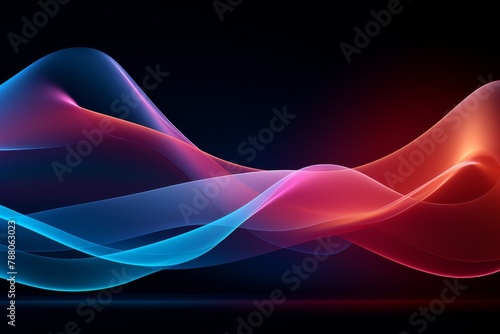 Digital art of a dynamic, colorful light wave flowing across a dark background, perfect for modern and abstract designs.