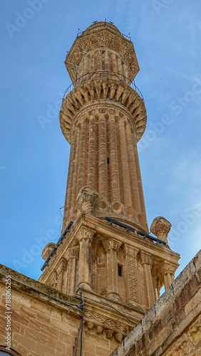 Stone made detail reliefs and decorations of the Sehidiye Mosque in the old city of Mardin photo