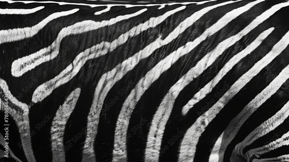 Fototapeta premium Blackandwhite zebra fur pattern in natural environment