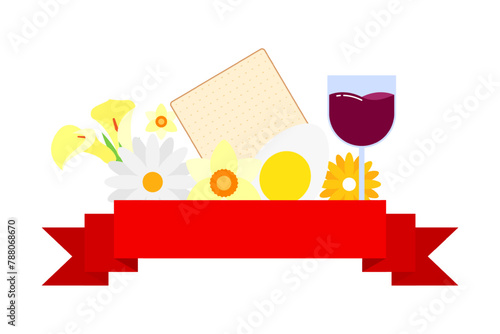 Vector illustration of Jewish festival elements on transparent background