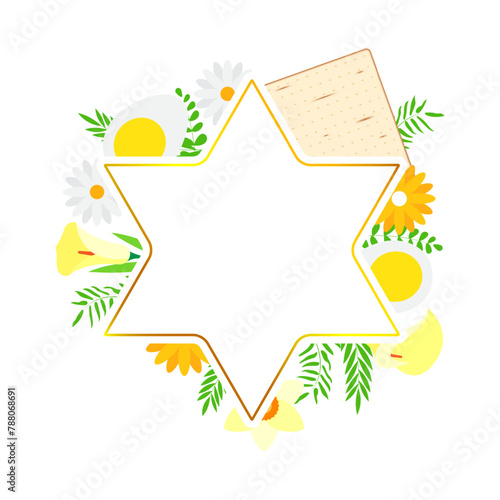 Vector illustration of Jewish festival elements on transparent background