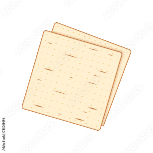 Vector illustration of Jewish food Matzah on transparent background