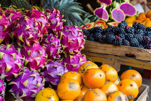 Wallpaper Mural Unique fruit at Israel market like purple dragon fruit Torontodigital.ca