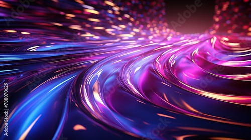 abstract background with neon lights and waves