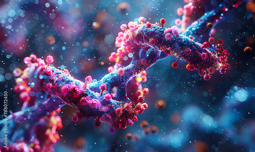 Biotech DNA Sequencing Curing Virus Treatment, Medical Research Hologram of Blood Cells, Genome Nanotechnology Imagery Biotech DNA Sequencing Curing Virus Treatment, Medical Research Hologram of Blood Cells, Genome Nanotechnology Imagery