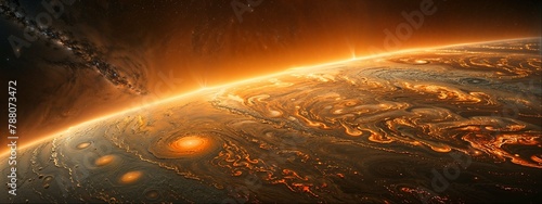 planet Jupiter in space 8K Panorama