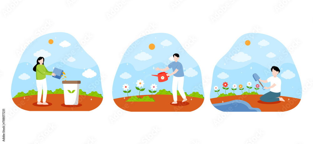 Flat Bundle Earth Day Design Illustration Flat Bundle Earth Day Design Illustration