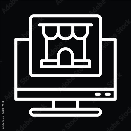 online marketplace icon outline design