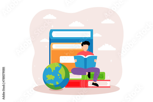 World Book Day Flat Design Illustration