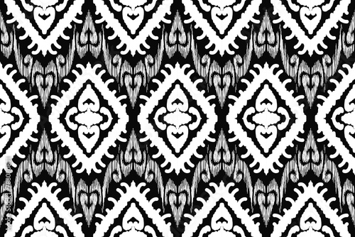 kat floral paisley embroidery on black background.geometric ethnic oriental pattern traditional. Aztec style abstract vector illustration.design for texture,fabric,clothing,wrapping,decoration.