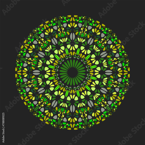 Colorful geometrical floral ornament mandala art - ornate vector design