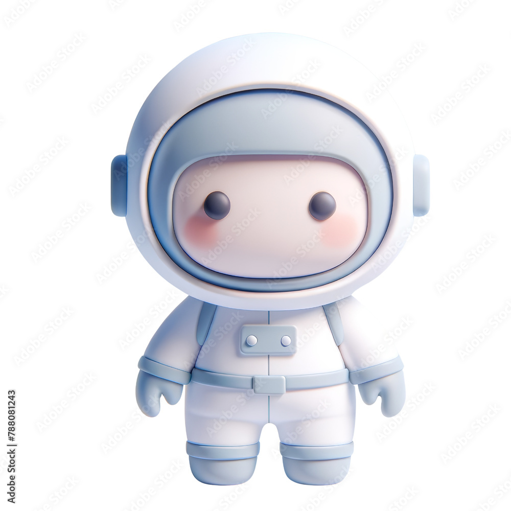 A cartoon astronaut is standing on a white background, 3D render ,clipart , illustration education, isolate on white background. A cartoon astronaut is standing on a white background, 3D render ,clipart , illustration education, isolate on white background.