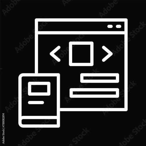 online bookstore icon outline design