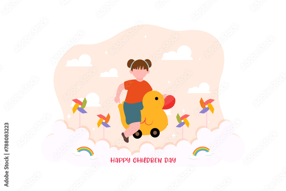 Children's Day Flat Design Illustration Children's Day Flat Design Illustration