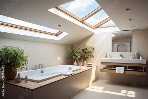 Skylight Serenity: Luxury Hotel Bathroom Designs for a Light and Airy Atmosphere