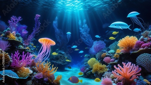 Luminous Deep-Sea Community © Aleou