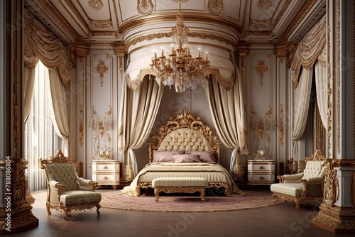 Luxurious Palace Bedroom Designs: Extravagant Drapes, Regal Furniture, Sumptuous Style Showcase © Michael