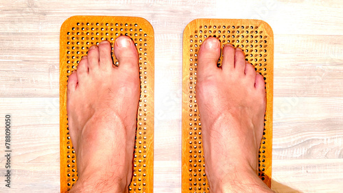 feet on nail boards, nail, boards, meditation, feet