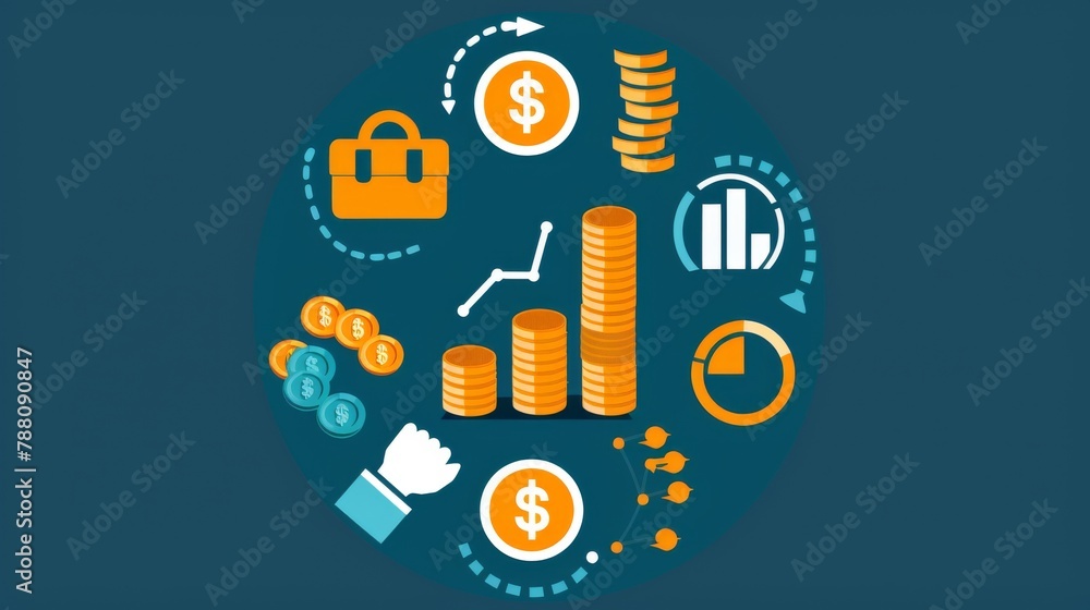 Infographic of financial growth and investment concepts Infographic of financial growth and investment concepts