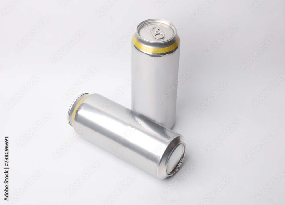 Aluminum can for beer, soda or energy drink on white background. Mockup for design Aluminum can for beer, soda or energy drink on white background. Mockup for design