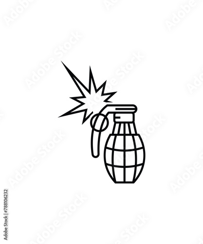 hand grenade icon, vector best line icon.