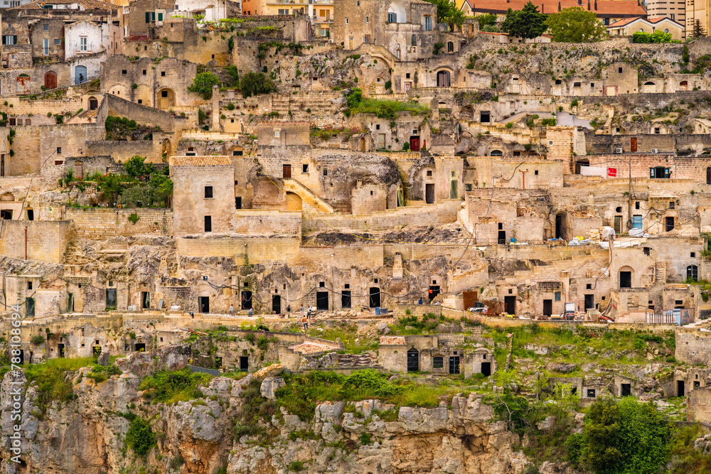 View of the ancient town of Matera, Sassi di Matera in Basilicata, southern Italy View of the ancient town of Matera, Sassi di Matera in Basilicata, southern Italy