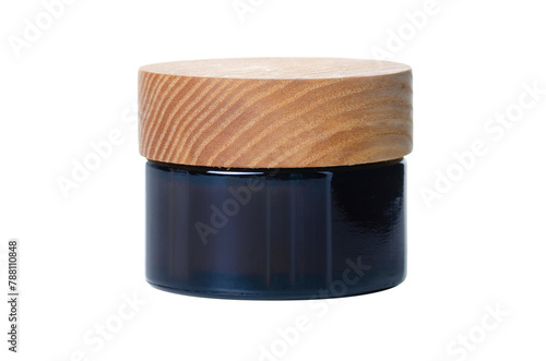 Bottle cream with wooden lid beauty isolation