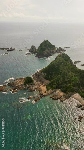 Aerial view of Cape Sata, Kirishima Kinkowan National Park, Kagoshima, Japan. photo