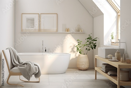 Minimalist Serenity  Peaceful Scandinavian Bathroom Concepts with White Tiles