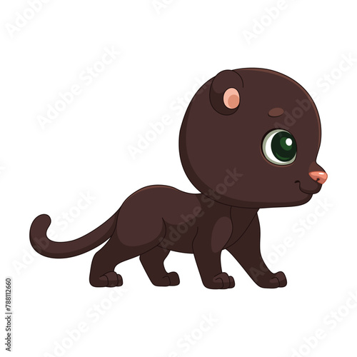 Cute panther cartoon vector illustration © platinka