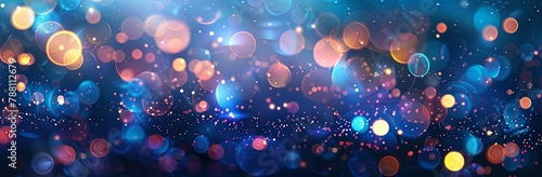 Abstract blurred background with colorful lights and bokeh