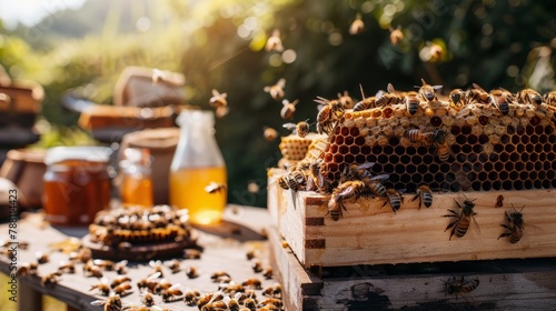 Beekeeping and Honey Production Farm © selentaori