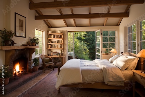 Wooden Beams & Architectural Interest: Quaint Cottage Bedroom Ideas © Michael