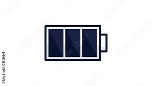 Battery Power Cell Charging and Draining Animated Icon with Transparent Background 4K MOV