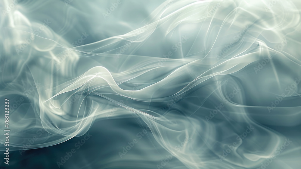 Obraz premium Soft waving smoke abstract background in white, blue and grey colors