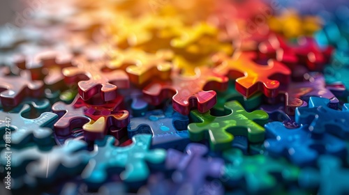 A multi-colored puzzle. World Autism Awareness Day. The Art of Studying Autism