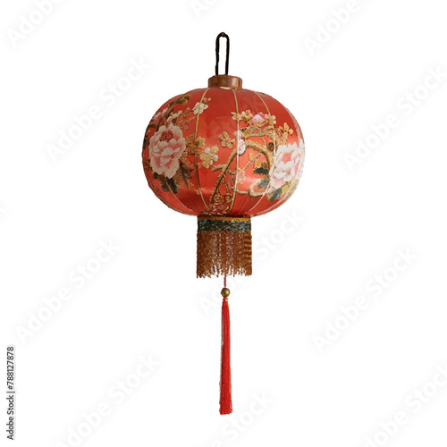 Ancient Chinese lanterns on a white background