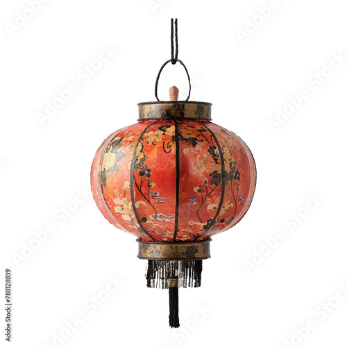 Ancient Chinese lanterns on a white background