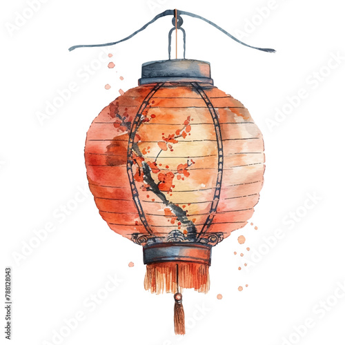 Ancient Chinese lanterns on a white background